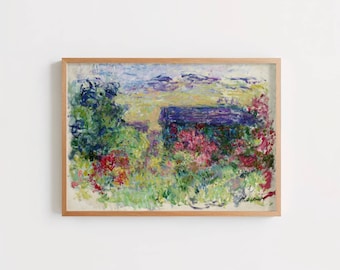 La Maison a Travers Les Roses by Claude Monet: Lush Impressionist Garden Poster