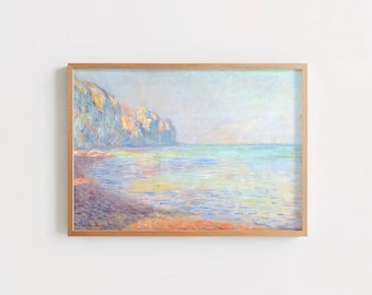 Le Matin Temps Brumeux Pourville by Claude Monet: Misty Coastal Poster