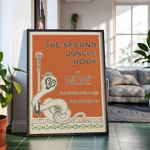The Second Jungle Book c. 1895 American Poster Rudyard Kipling Cobra Snake Advertising