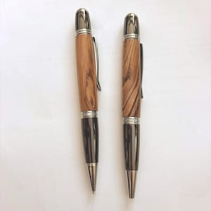 Holy Land Olive Wood Pen and Pencil Set - Hand Made With Certificate for Genuine Bethlehem Olive Wood.