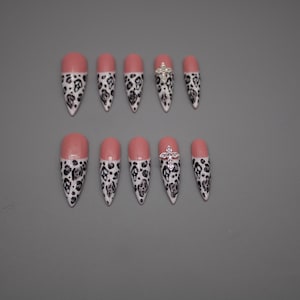 Ghost face x leopard print press-on nails