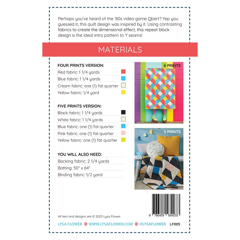 Qbert Pattern Background Que-bert : PDF Quilt Pattern (PLUS a FREE Tutorial for a Matchbook ...