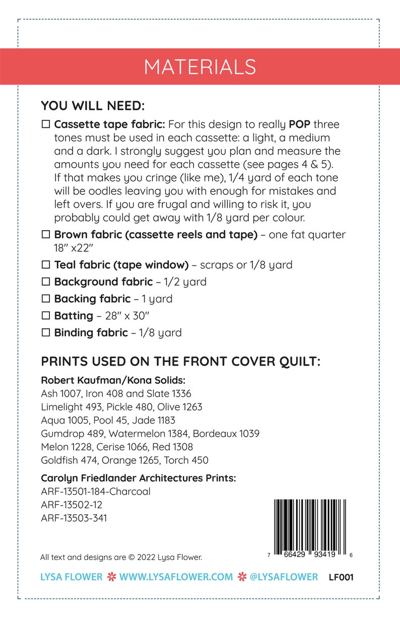 Cassette Tape PDF Quilt Pattern plus BONUS Tutorials Etsy