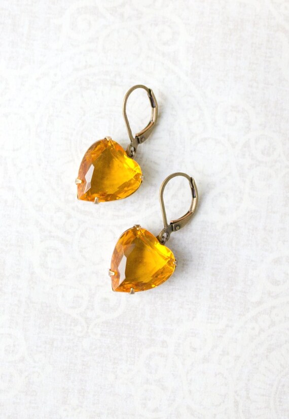Etsy yellow best sale earrings
