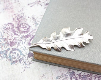 Silver Leaf Bobby Pin Oak Leaf Hair Accessories Silver Leaves Nature Bobby Pin Woodland Wedding Hair Clips Bridesmaids Gift Large Leaf