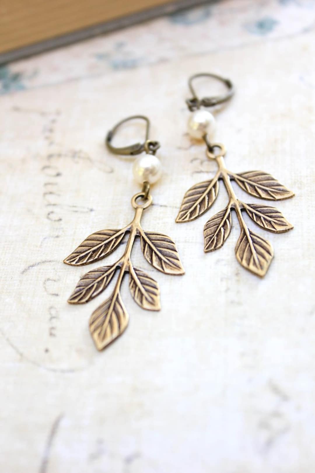 Branch Earrings Woodland Jewellery Nature Inspired Antique Gold