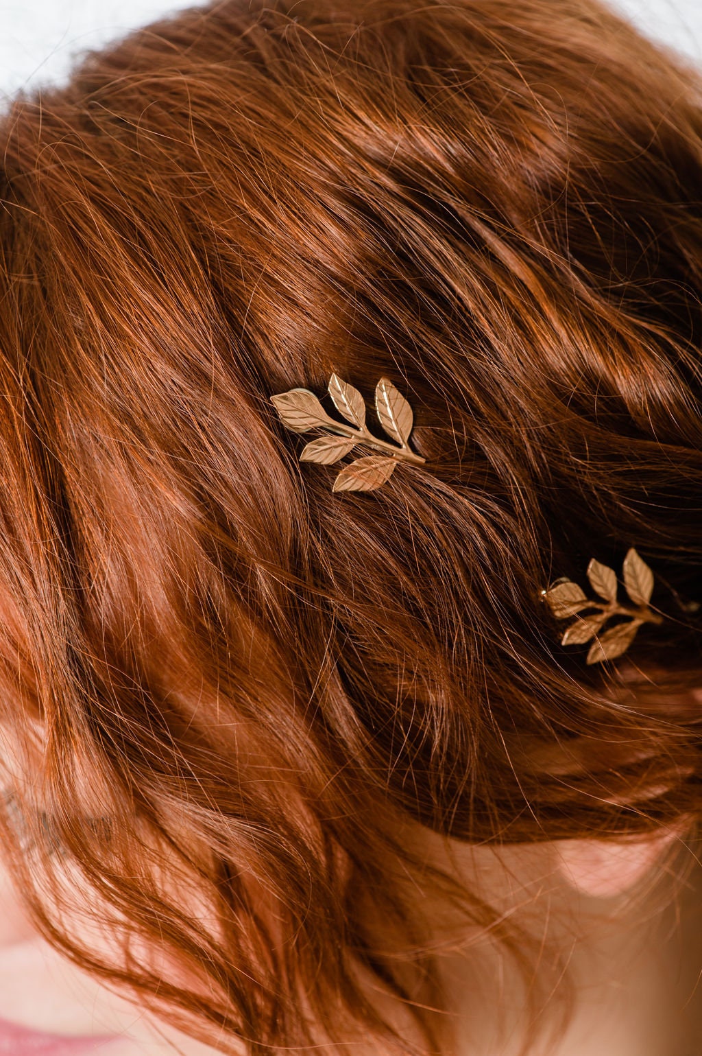Leaf Bobby Pins, Rose Gold Branch Hair Pin Twig Bobbies  display picture 1