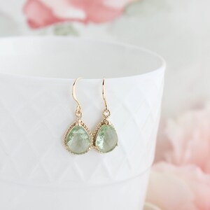 Dusty Plum Glass Earrings, Opal Glass Jewel, Modern Pear Drop Earrings