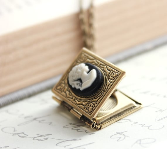 Antique book locket deals