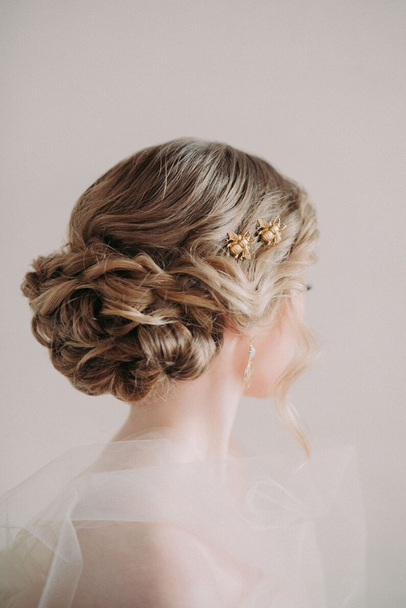 Hair Accessories Gold Bumblebee Hair Slides Wedding Hair