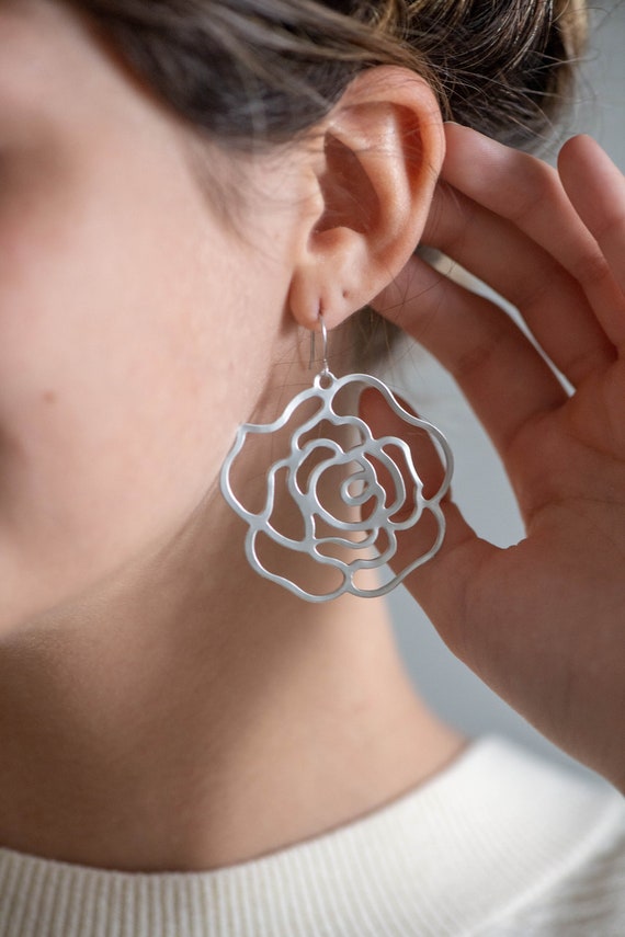 Big 2024 rose earrings
