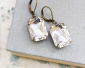 Crystal Rhinestone Earrings Glass Earrings Sparkling Drop Vintage Style Bridal Jewelry Nickel Safe Leverback Gift for Women Glam Jewelry