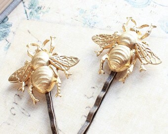 NWT Bee Barrettes Gold Honeybee Bobby Pins il_fullxfull.433389348_ttf9.jpg main image 4