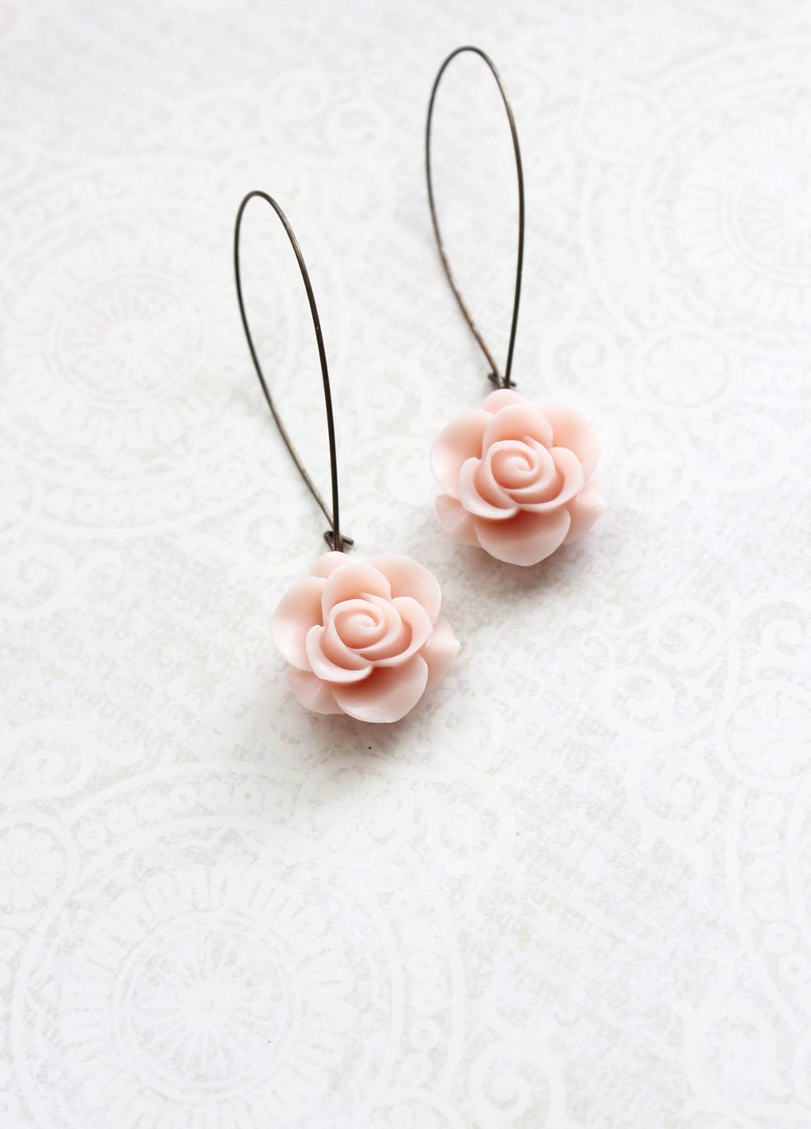 Purple 24K Gold Dipped Real Rose Crystal Circle Dangle Drop Earring Mother's Day