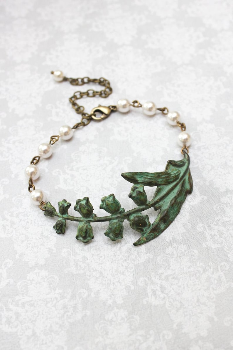 Lily of the Valley Bracelet Rustic Wedding Bridesmaids Gift Etsy