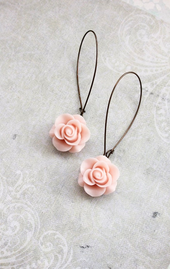Light pink sale dangle earrings
