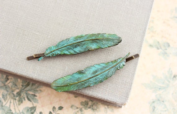 Feathers Peacock Jewelry Hair Extension 3-6/" Blue-Green Natural