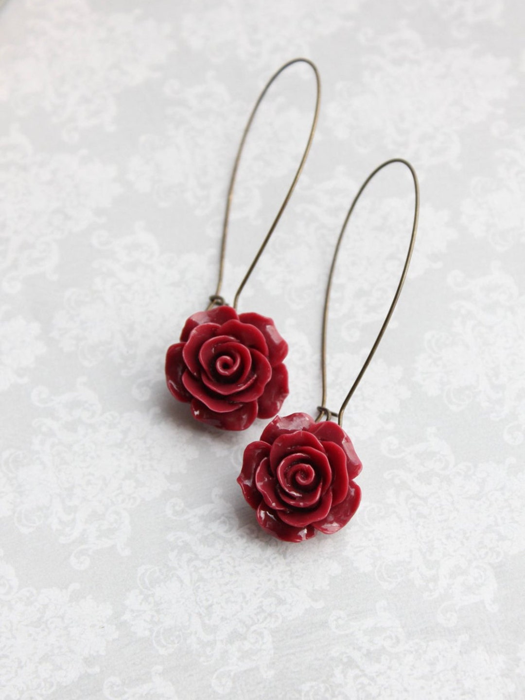 Buy Jamun Dark Red Thread Tassel Fancy Long Earrings for Women at Amazon.in