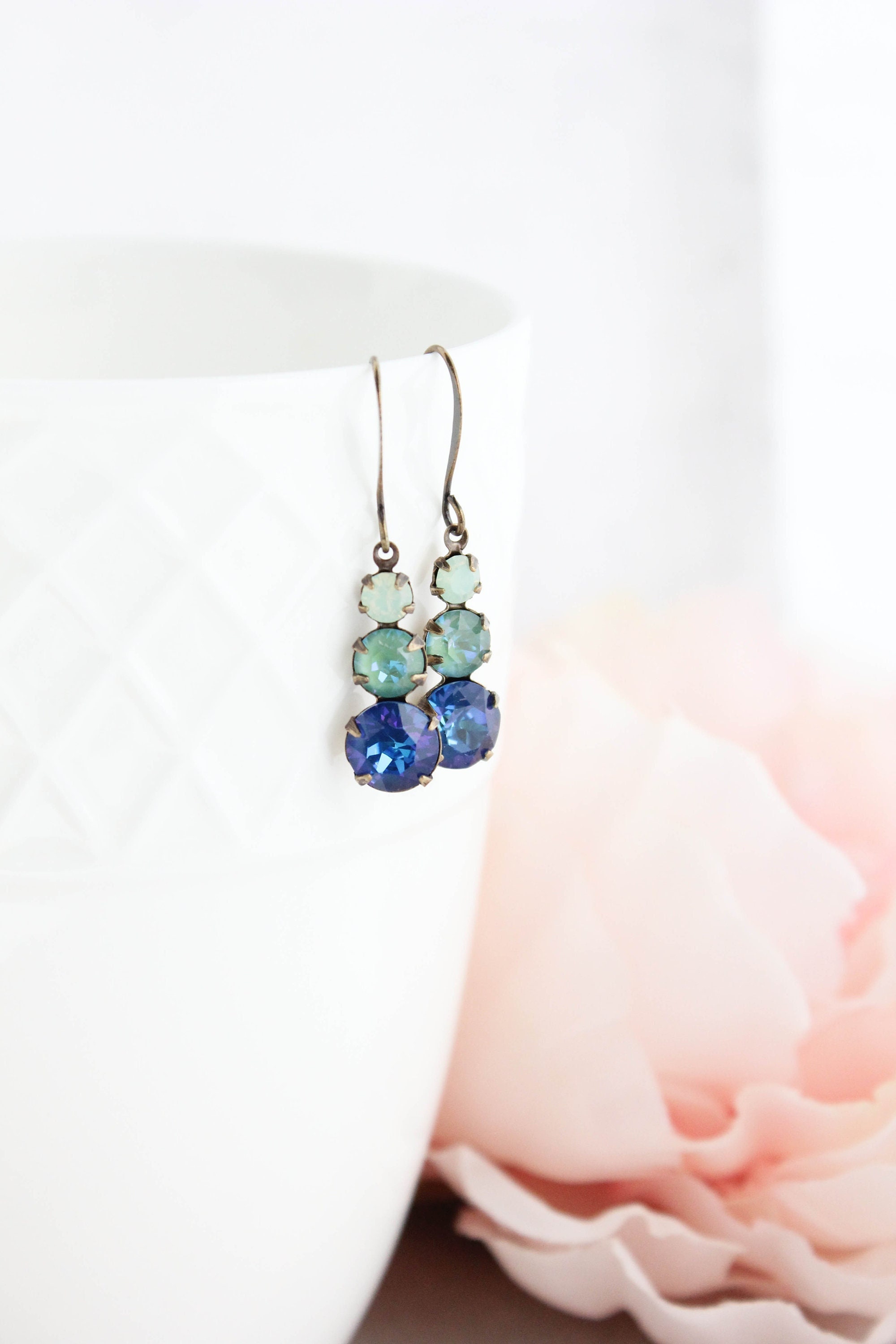 1 Paire De Boucles Doreilles Bohème Vintage, Synthétiques Artificielles Goutte D Eau Pendantes G 601099522561104