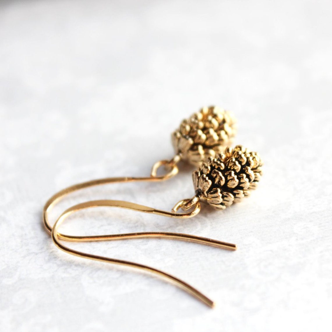 Rustic Gold Pinecone Earrings Pine Cone earrings Nature Etsy
