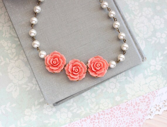 Coral flower deals jewellery