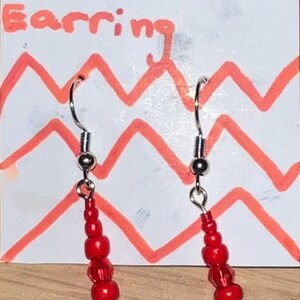 Red beaded earrings