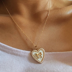 Aesthetic Gold Pendant Necklace | Heart Necklace | Butterfly Necklace | Shell Necklace | Bow Necklace | Trendy Cute Tiny Vintage Coquette