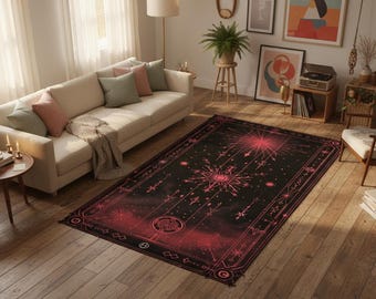 Dark Mystical Occult Rug, Gothic Home Decor