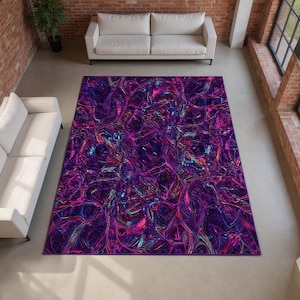 Colorful Boho Rug: Artsy Abstract Bohemian Home Decor