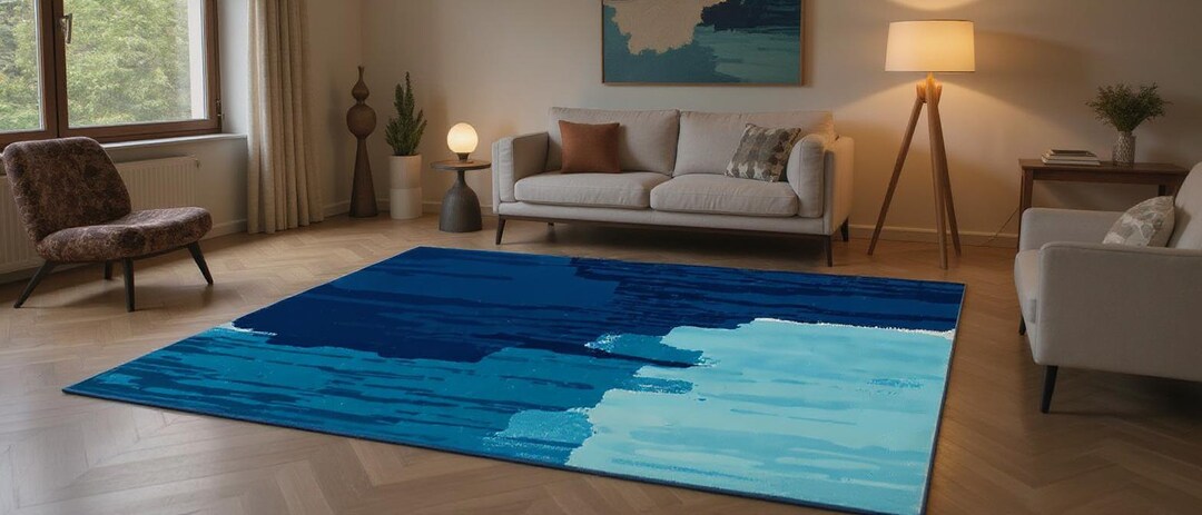 Mark Rothko Rug Blue Abstract Rothko Rug – Modern Art Area Rug - Etsy
