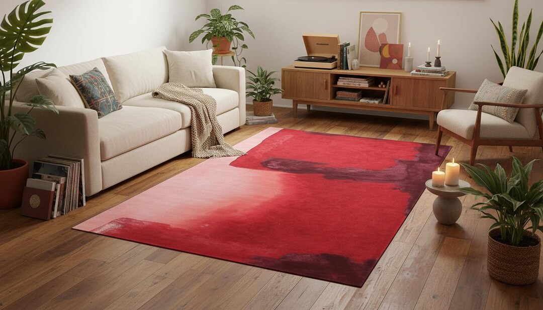 Rothko Rug Rothko Rug – Purple, Red Abstract Color Field Art, Modern Boho - Etsy