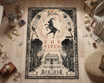 Dark Mystical Occult Rug, Gothic Home Decor