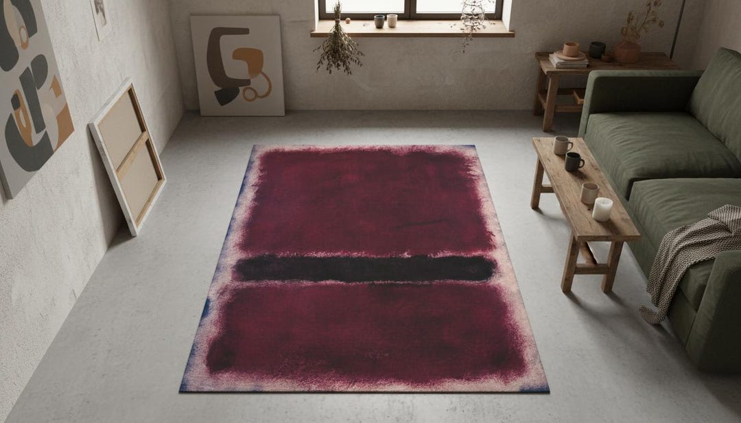 Riviere Rothko Rug Rothko Inspired Area Rug – Deep Burgundy Abstract Color Field Carpet - Etsy