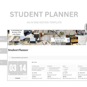 Notion Student Planner | Academic Dashboard Template | Digital Planner for Students | Class Schedule, Assignments, Grade Tracker & More