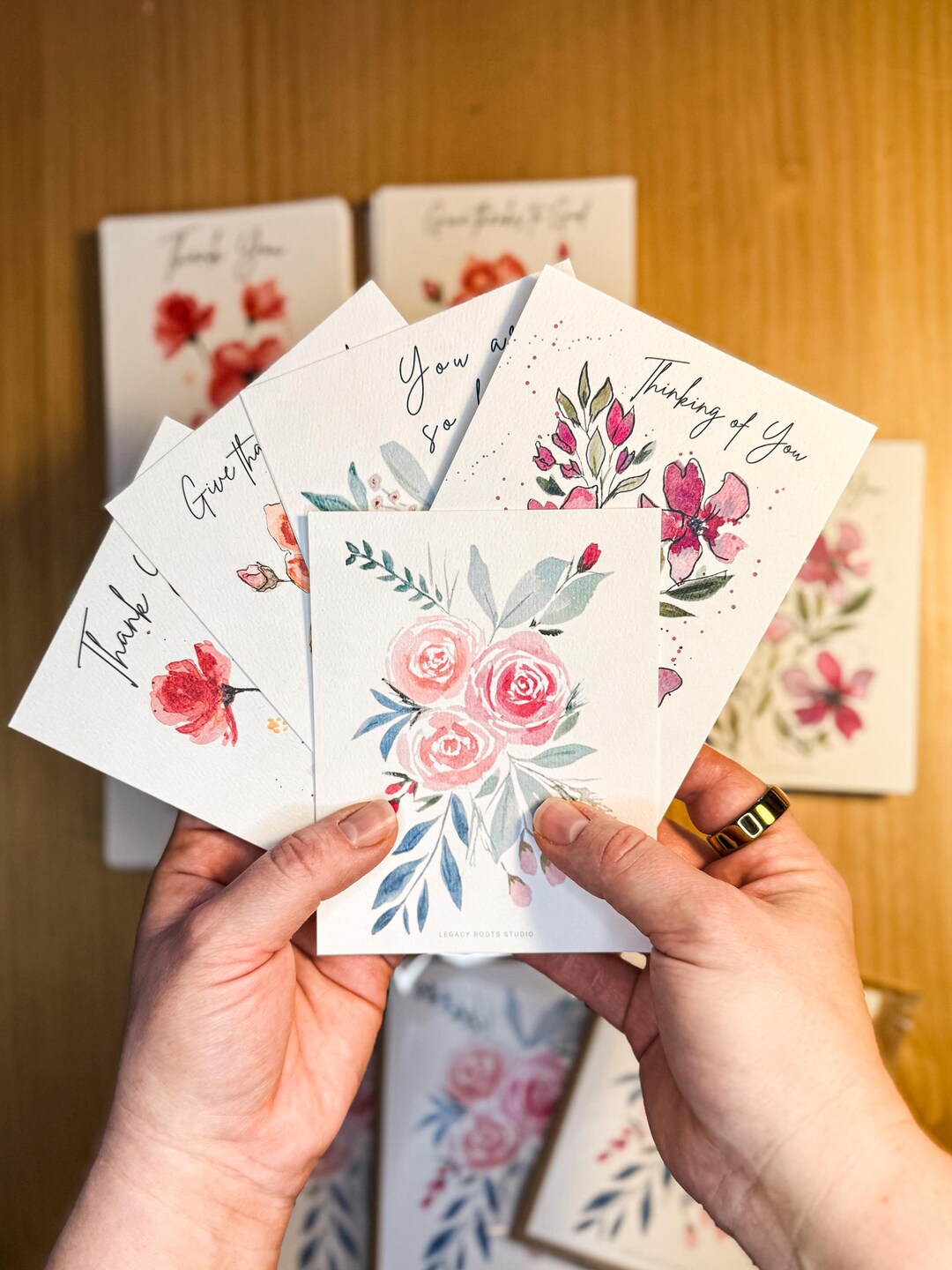 Watercolor Floral Greeting Cards Set of 5 | Christian Encouragement ...