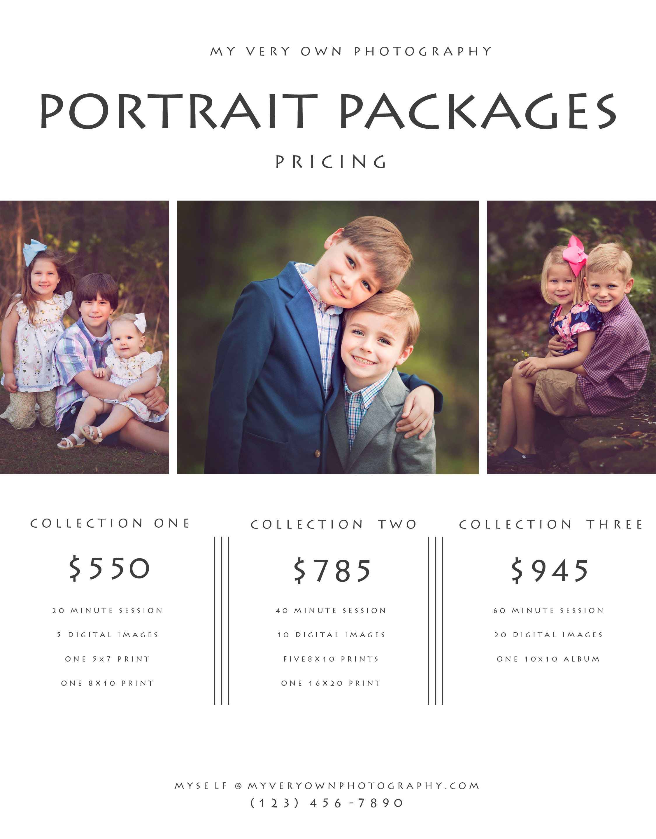 Pricing Photo Examples Photography Pricing Template, PSD Template, Price Guide List for ...
