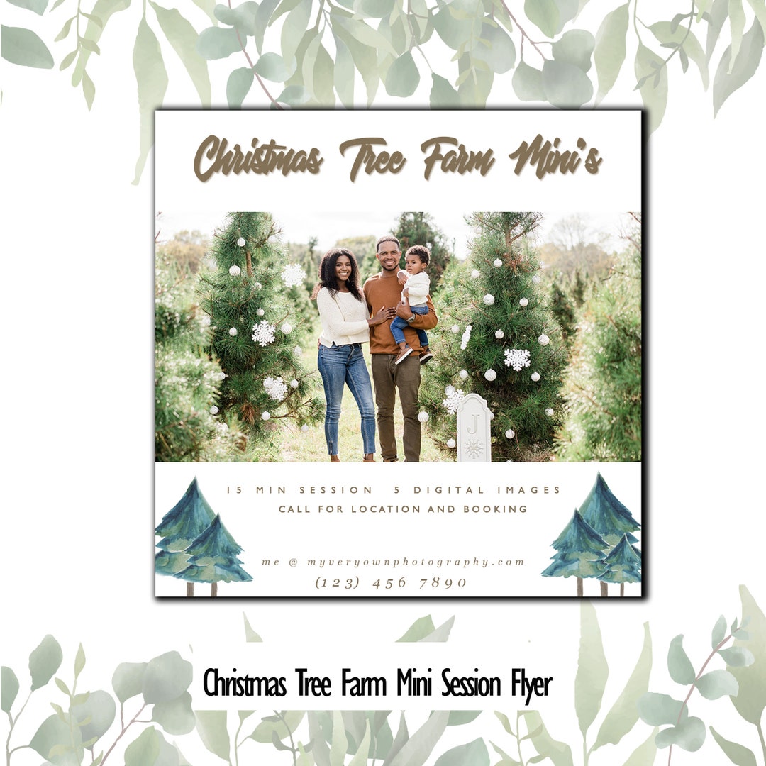 Christmas Tree Farm Holiday Mini Session Template Psd Marketing Board ...