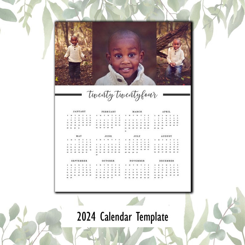 2024 Photo Calendar Template Psd File Photographer INSTANT DOWNLOAD CS