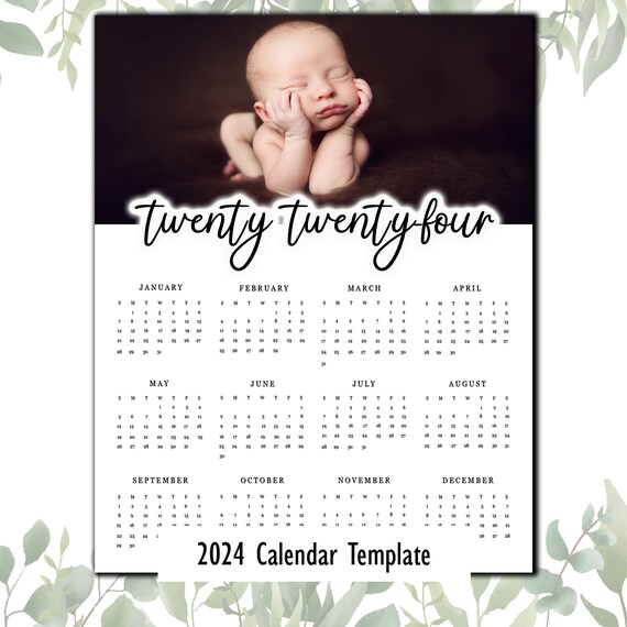 2024 Photo Calendar Template Psd File change Size INSTANT DOWNLOAD CS or Elements Completely Customizable Client Gift - Etsy