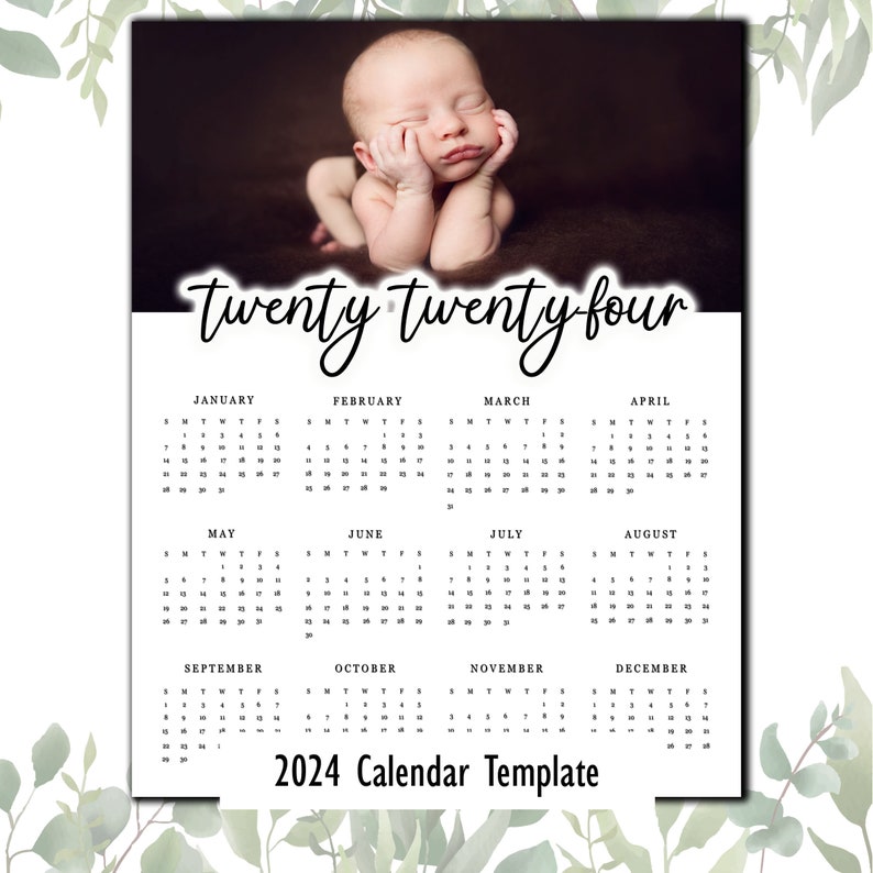 2024 Photo Calendar Template Psd File change Size INSTANT DOWNLOAD CS