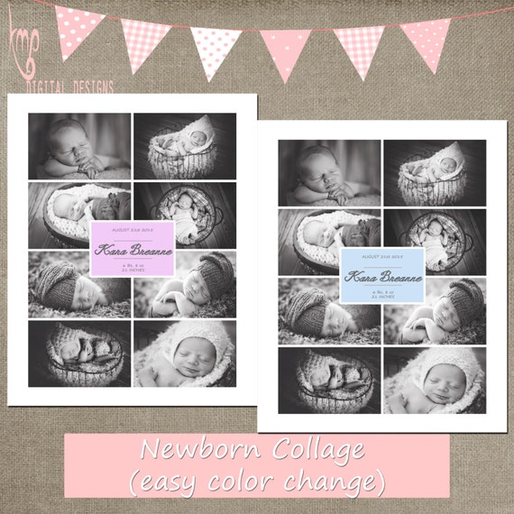 Newborn Collage Blog Board 16x 8x10 Storyboard Collage Etsy