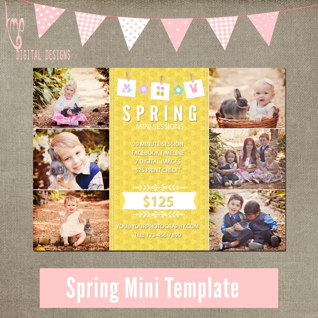 Spring Easter Mini Session Template Promo Square Flyer Pastel Mini Blog ...