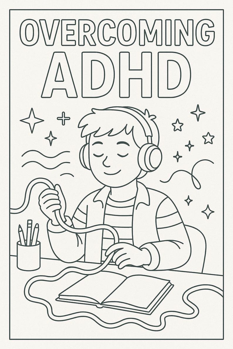 OVERCOMING ADHD Coloring Page – Instant Download | Mental Health ...