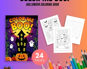 Color Me Boo! Halloween Coloring Book | 24 Spooky Pages | Family Fun (Digital Download)