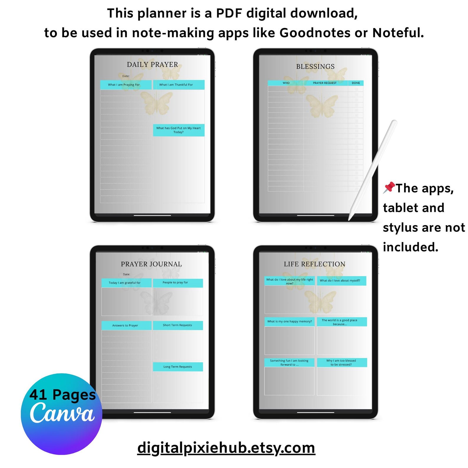 Prayer Journal: Digital Christian Planner for Women With MRR PLR - Etsy