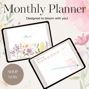 The Bloom Planner – Floral Digital Monthly Plan