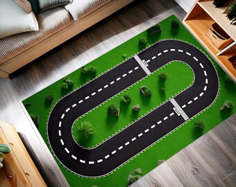 電車線路プレイマット|道路ラグ|子供用アクティビティマット|教育 