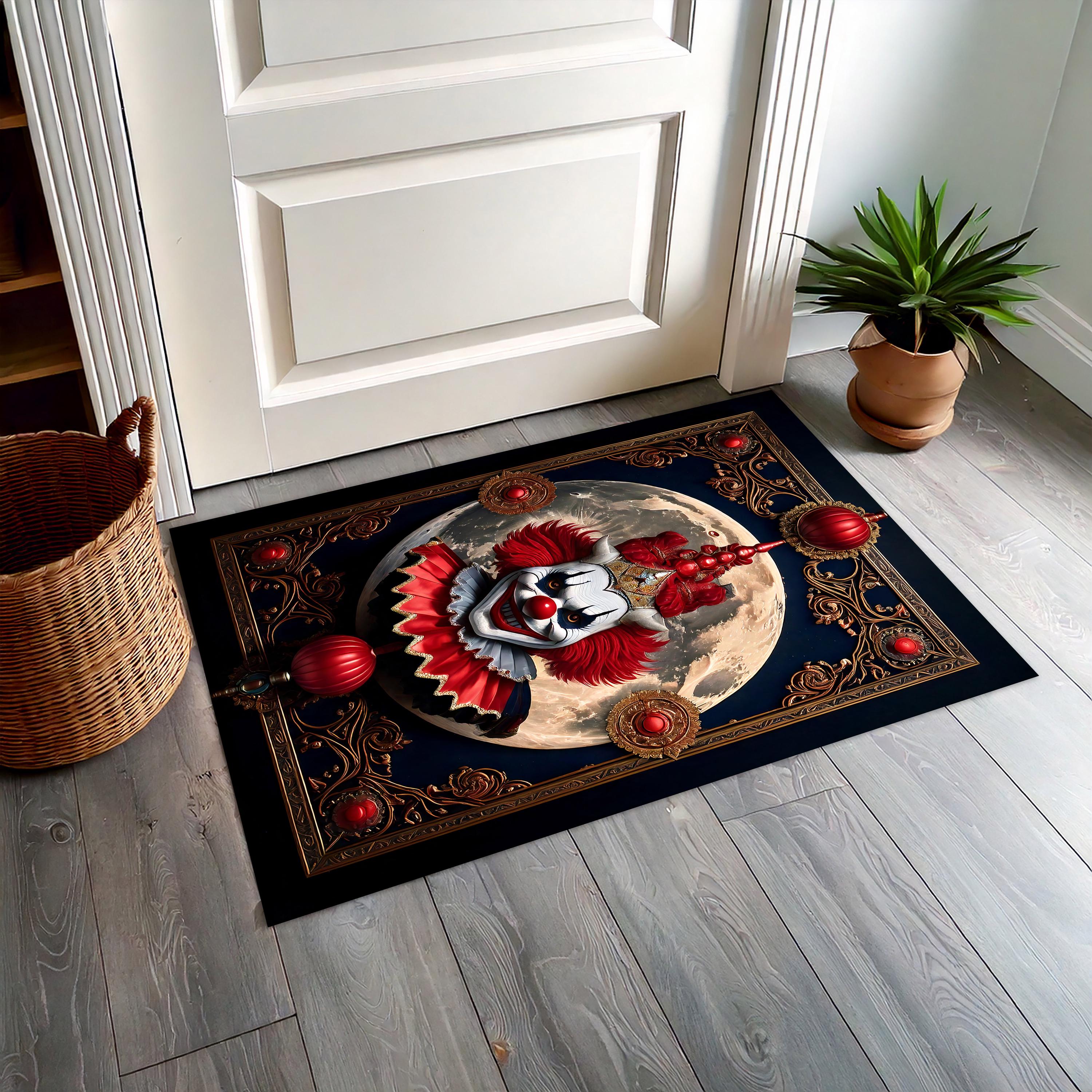 Evil Clown Circus Rug: Gothic Halloween Decor, Vintage Baroque Frame - Etsy