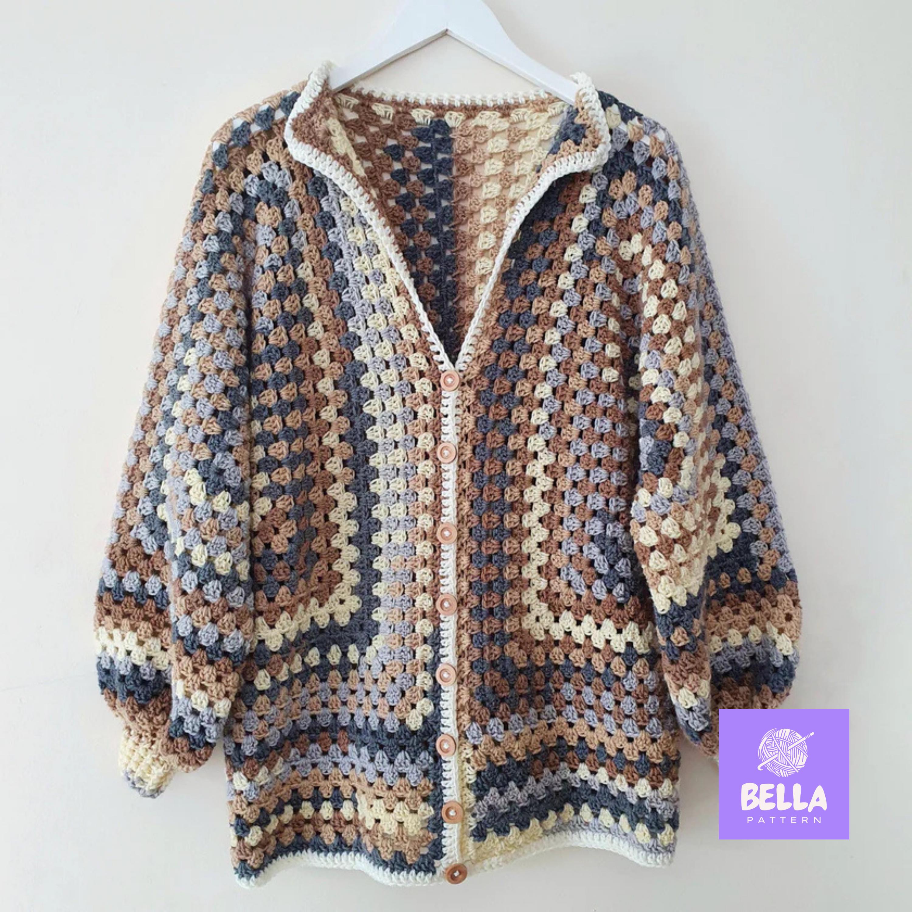 39 Crochet Button Patterns and Projects That Show Them Off 36 Crochet Granny Stitch Cardigan Pattern Oversized