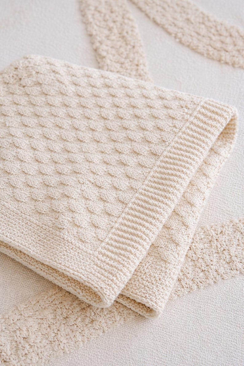 Beginner Baby Blanket Knitting Pattern, Textured Cable Knit, PDF in ...